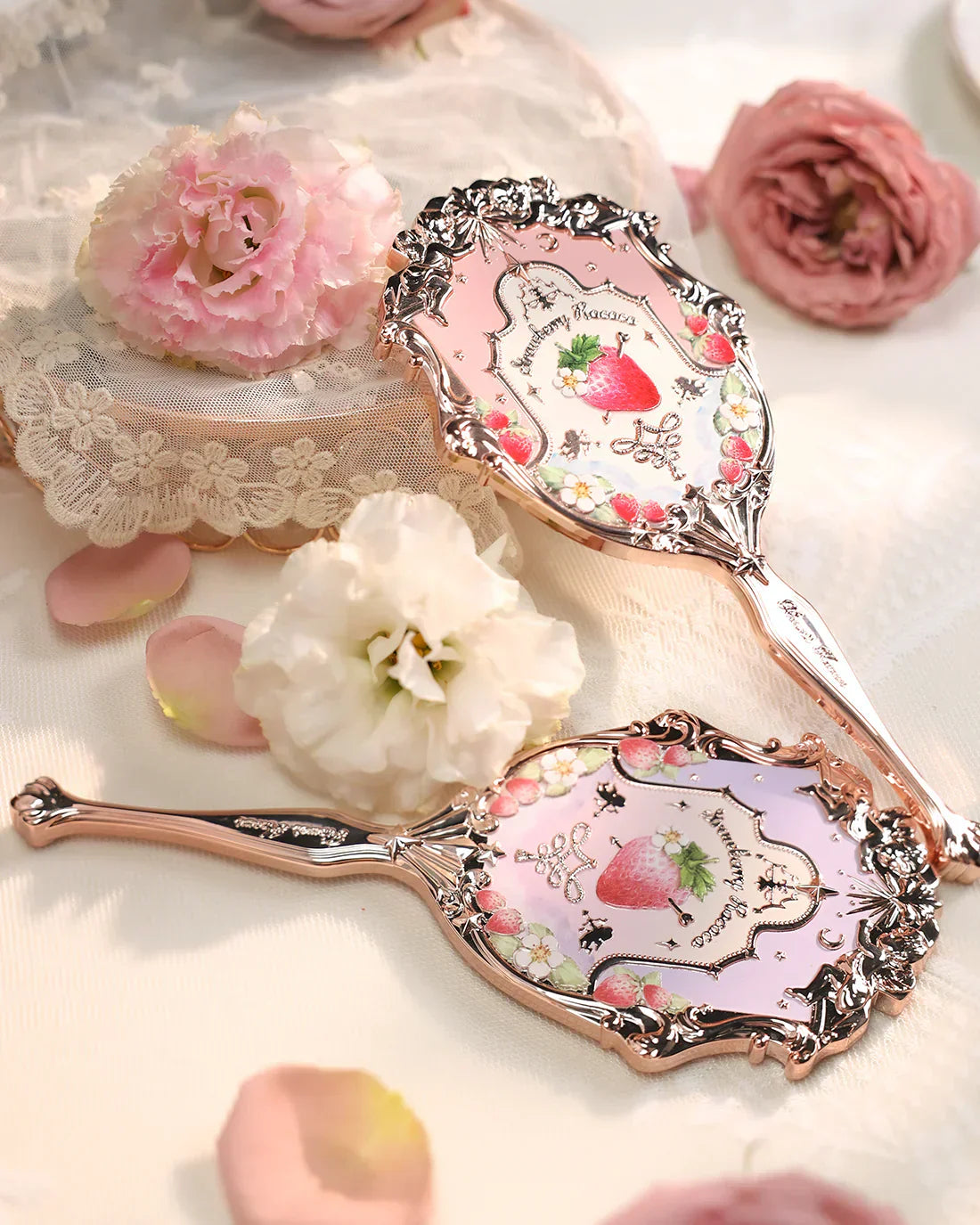 Flower Knows - Strawberry Rococo Hand Mirror